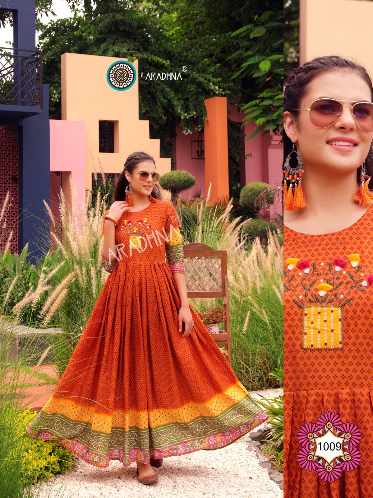 Aradhna Fashion Fire 1 Heavy Cotton Festive Wear Anarkali Long Stylish Kurti Collection